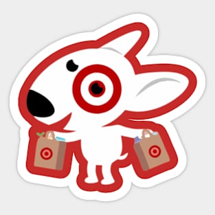 Shooping Bullseye Dog Team Member Sticker